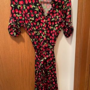 Tory Burch Cherry Print Silk Dress